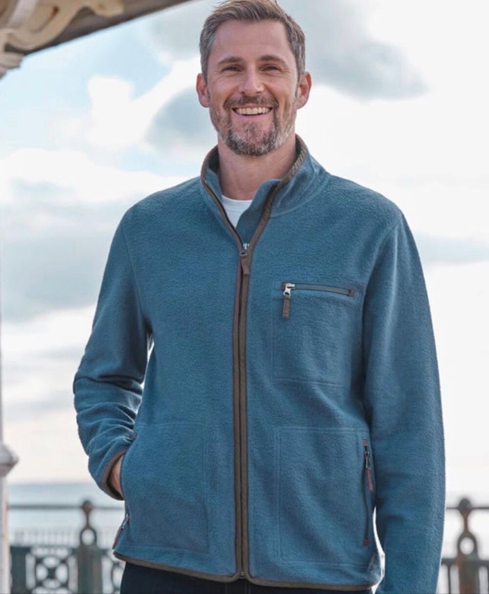 Woolovers Organic Cotton Full Zip Fleece Mens Size XL